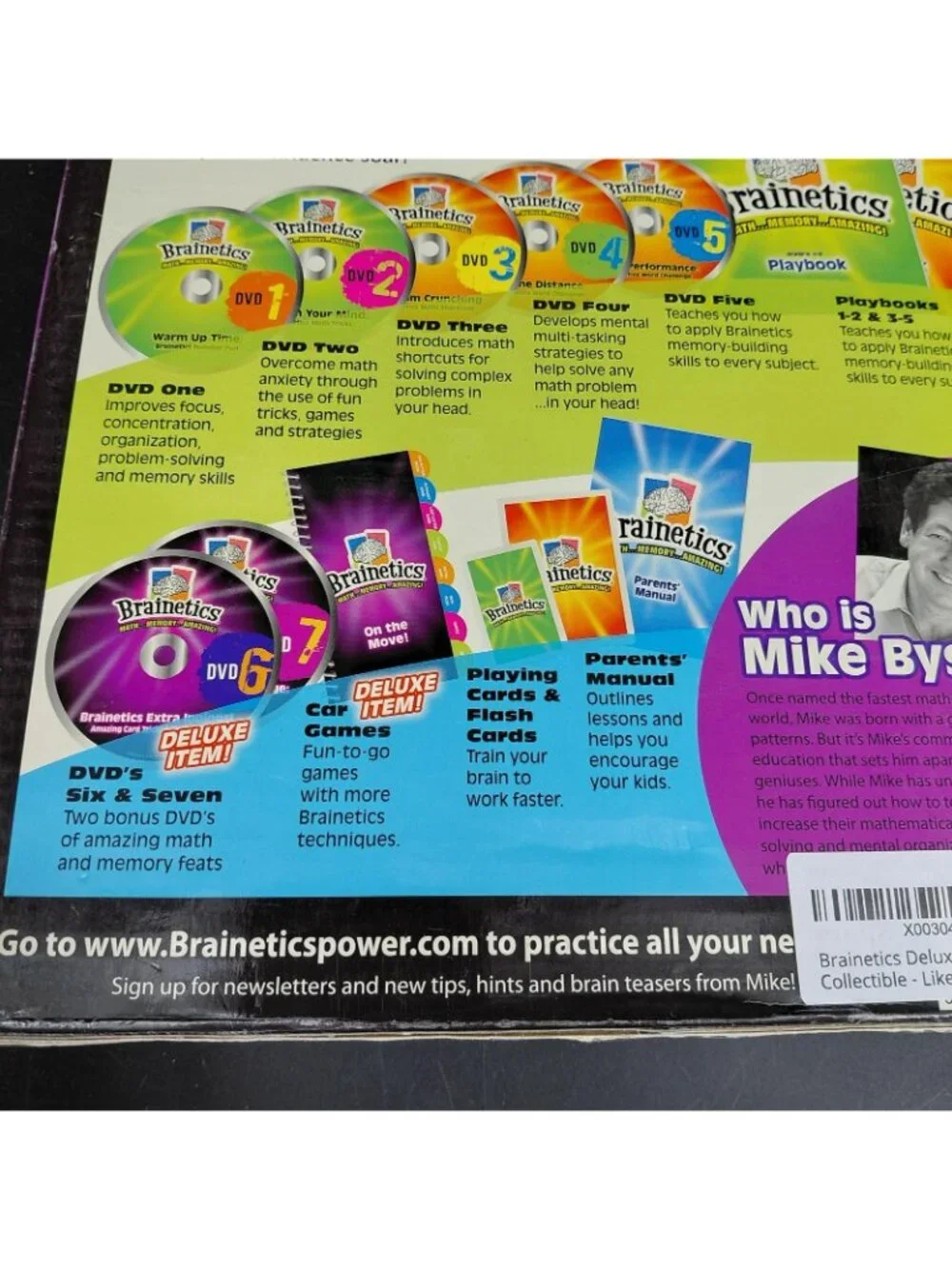 Brainetics Deluxe Set Math Memory Learning DVDs 1-7 Playbooks Kit Cards Ages 9+